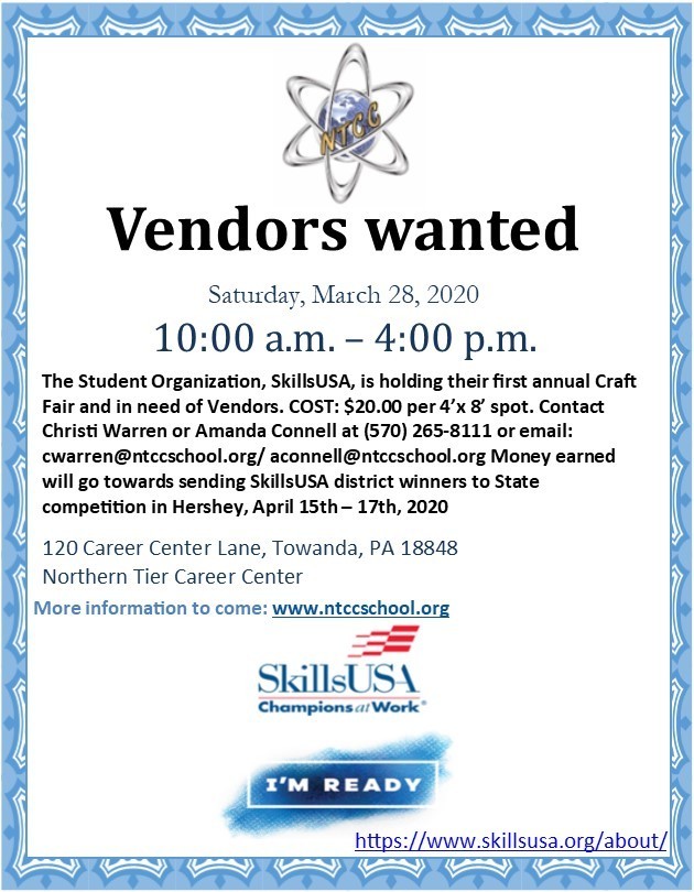 Vendors Wanted for March 28, 2020